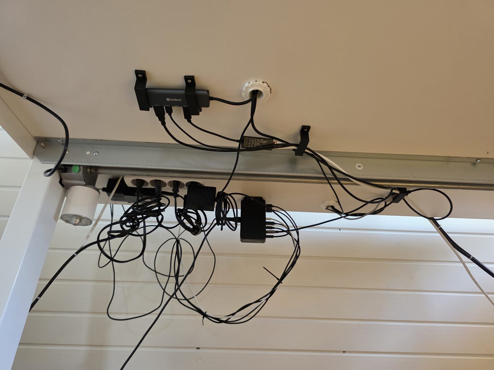 Under the desk — the mess I can no longer see